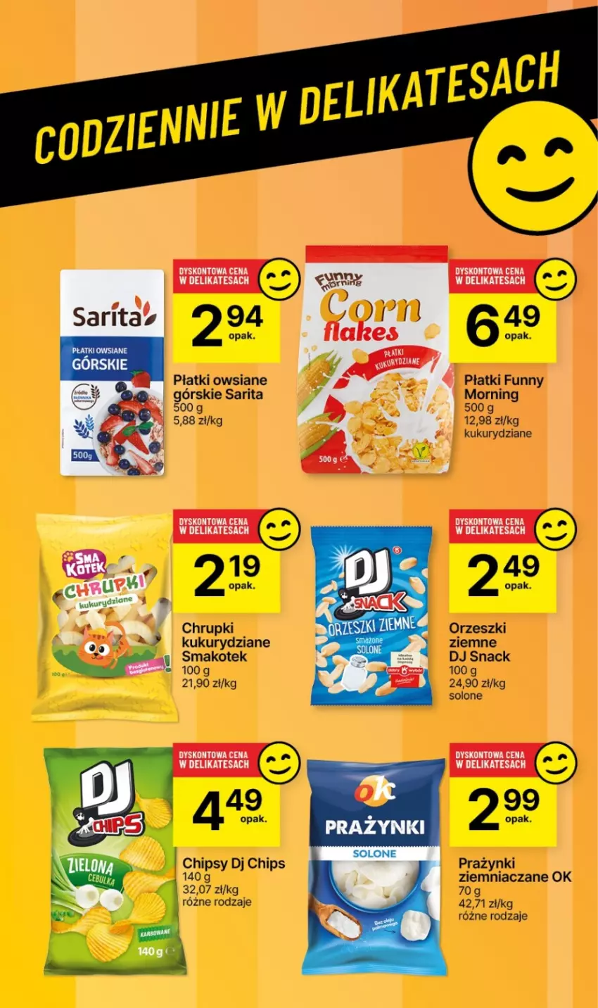 Gazetka promocyjna Delikatesy Centrum - Dyskontowe ceny w Delikatesach Centrum - ważna 14.12 do 26.12.2023 - strona 55 - produkty: Chipsy, Chrupki, Kotek, Orzeszki, Płatki owsiane, Sarita, Smakotek