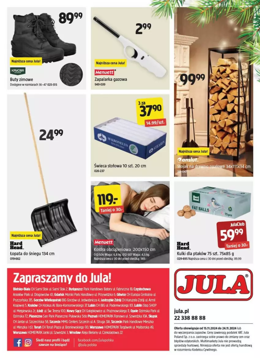 Gazetka promocyjna Jula - ważna 15.11 do 24.11.2024 - strona 15 - produkty: Buty, Buty zimowe, Kołdra, Waga, Zapalarka