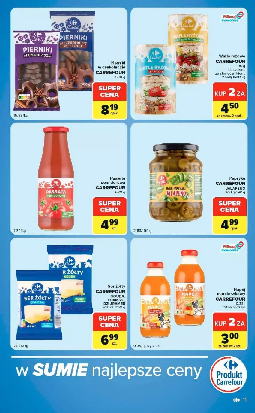 Gazetka promocyjna Carrefour - Gazetka Market w SUMIE ekspresowe zakupy - ważna 08.09 do 14.09.2026 - strona 11 - produkty: Edam, Gouda, Mars, Napój, Papryka, Piernik, Ryż, Ser, Wafle
