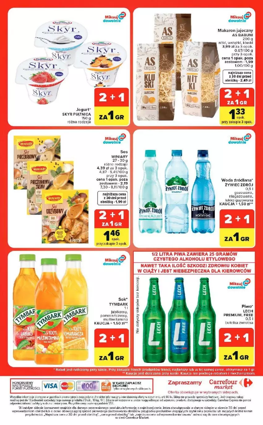 Gazetka promocyjna Carrefour - Gazetka Market w SUMIE ekspresowe zakupy - ważna 08.09 do 14.09.2026 - strona 12 - produkty: Fa, Gra, Jogurt, LANA, Lech Premium, Makaron, Piątnica, Piwo, Sok, Stek, Tymbark, Winiary, Woda