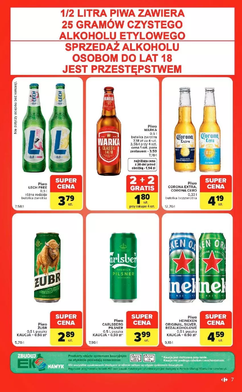 Gazetka promocyjna Carrefour - Gazetka Market w SUMIE ekspresowe zakupy - ważna 08.09 do 14.09.2026 - strona 7 - produkty: Carlsberg, Corona Extra, Fa, Gin, Heineken, Piwa, Piwo, Warka