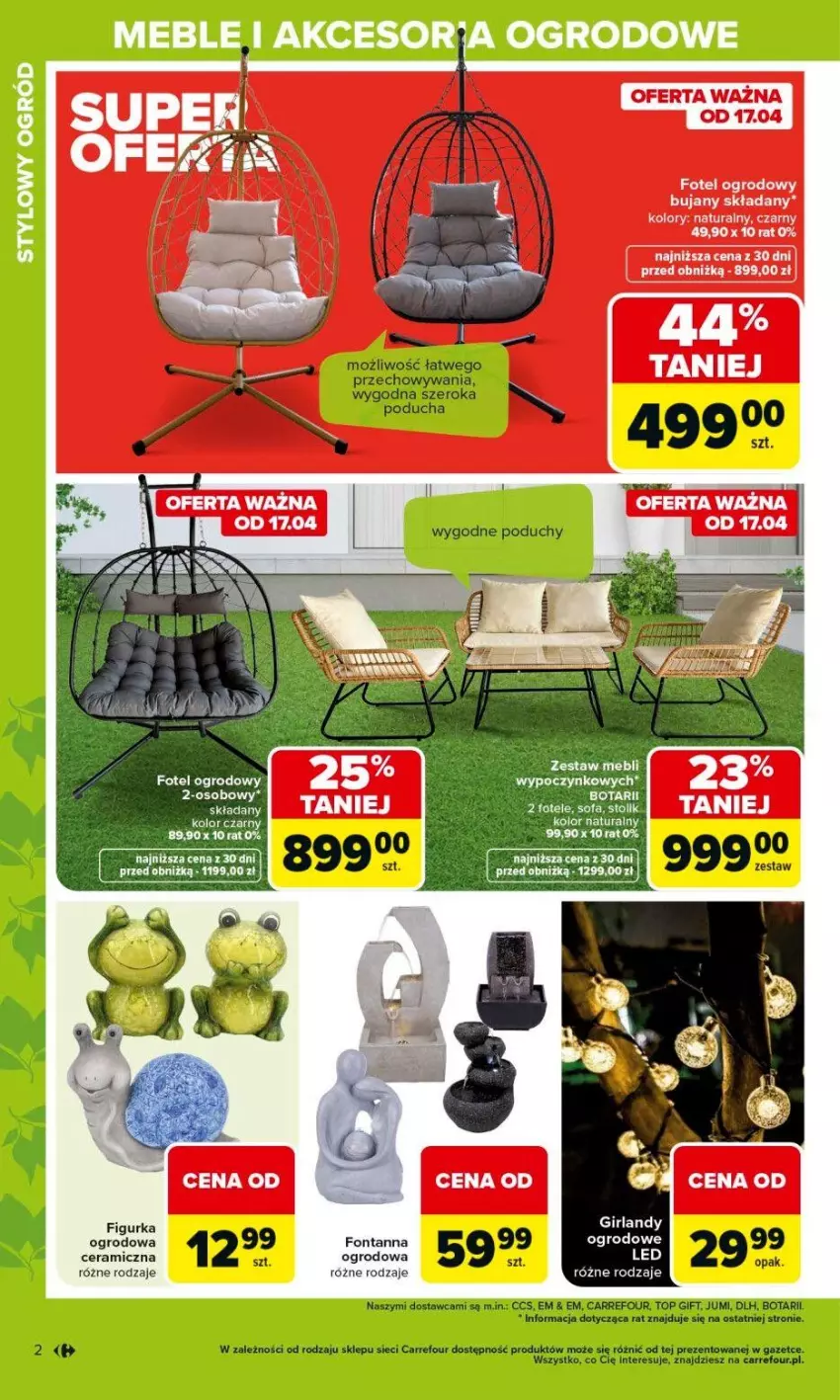 Gazetka promocyjna Carrefour - Gazetka Ogród, gdzie kwitnie życie - ważna 07.04 do 02.05.2026 - strona 2 - produkty: Fa, Fotel, Poducha, Sofa, Stolik