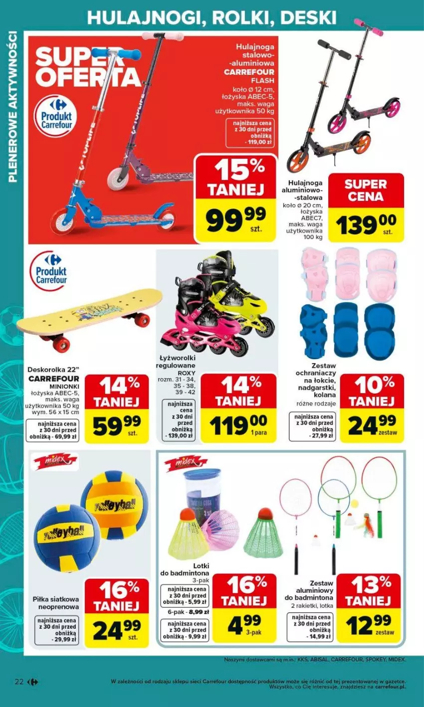Gazetka promocyjna Carrefour - Gazetka Ogród, gdzie kwitnie życie - ważna 07.04 do 02.05.2026 - strona 22 - produkty: Deskorolka, Hulajnoga, Rolki, Waga