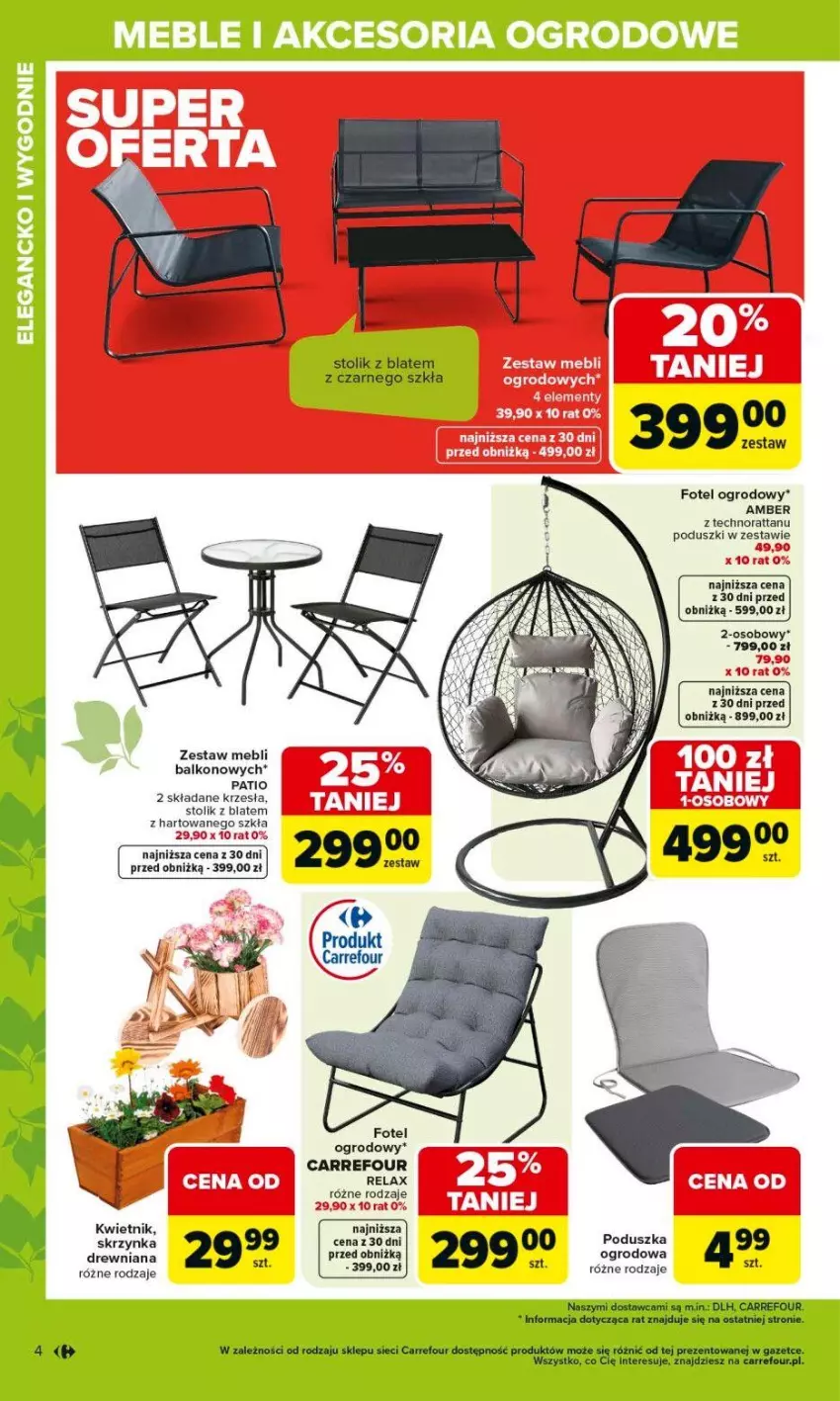 Gazetka promocyjna Carrefour - Gazetka Ogród, gdzie kwitnie życie - ważna 07.04 do 02.05.2026 - strona 4 - produkty: Fotel, Kwietnik, Stolik