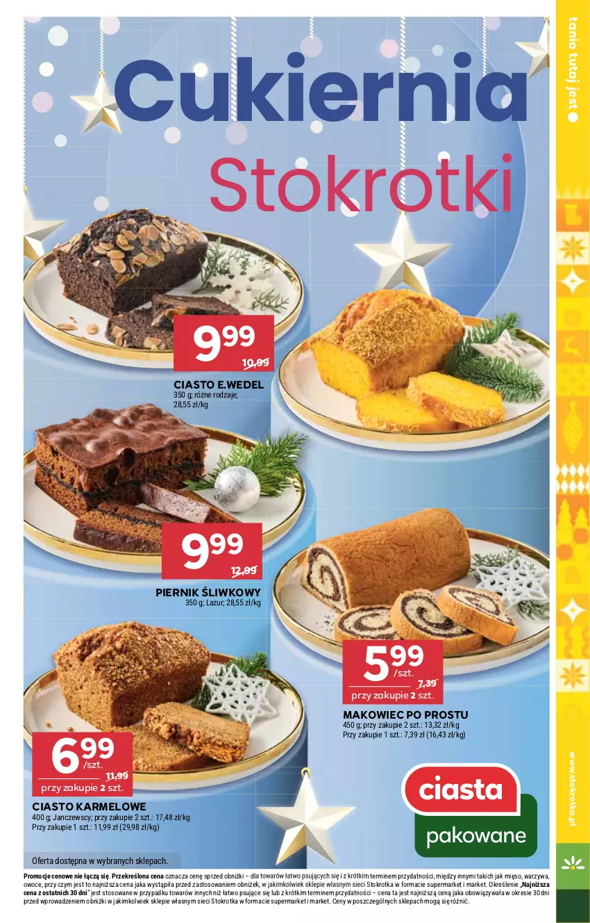Gazetka promocyjna Stokrotka - Market - ważna 18.12 do 21.12.2025 - strona 7 - produkty: Cukier, Lazur, Makowiec, Mięso, Owoce, Piernik, Warzywa