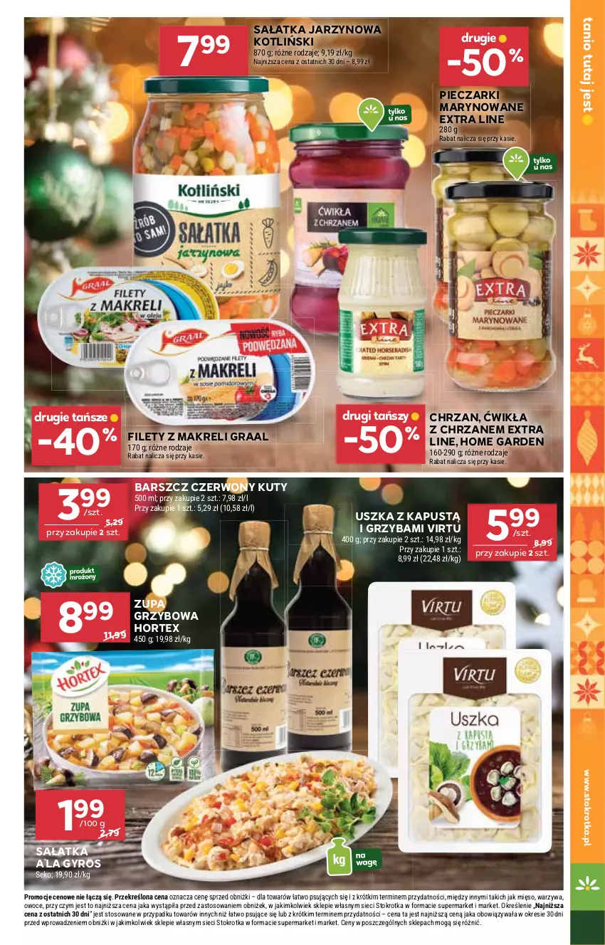 Gazetka promocyjna Stokrotka - Market - ważna 18.12 do 21.12.2025 - strona 9 - produkty: Chrzan, Gra, Graal, Gyros, Hortex, Kapustą, Mięso, Owoce, Piec, Sałat, Sałatka, SEKO, Virtu, Warzywa, Zupa