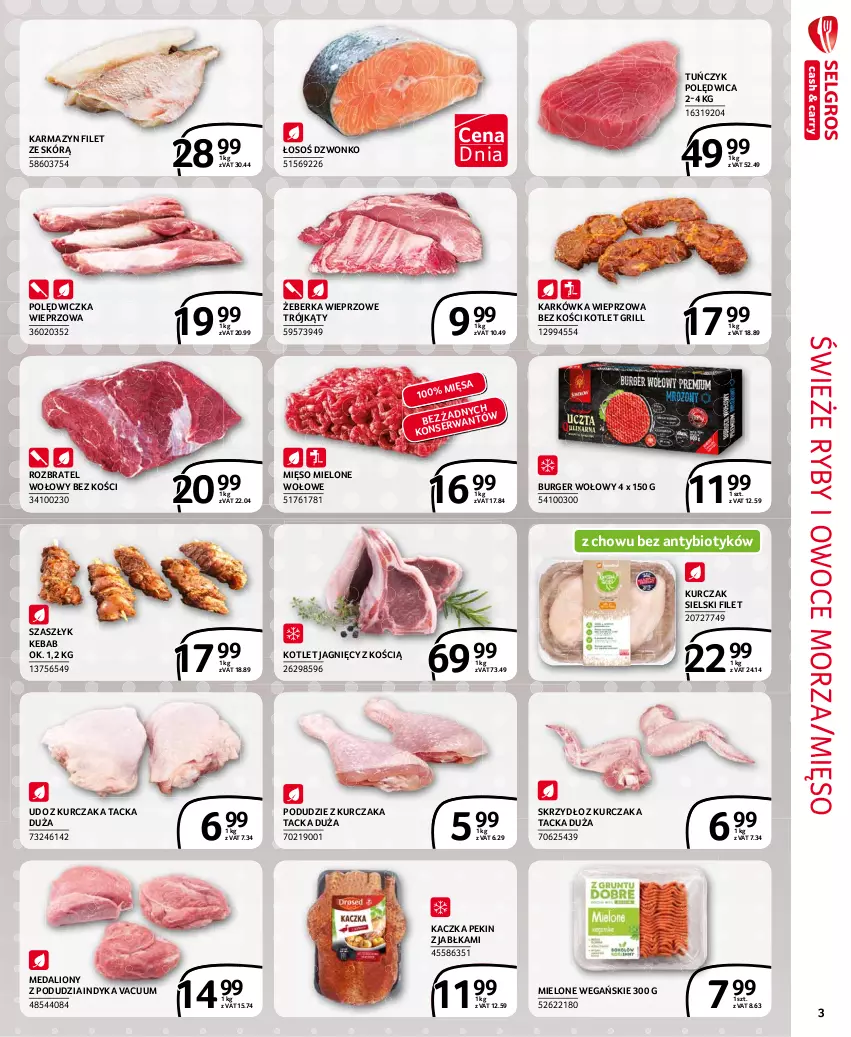 Gazetka promocyjna Selgros - Extra Oferta - ważna 01.05 do 31.05.2021 - strona 3 - produkty: Burger, Grill, Jabłka, Kaczka, Karkówka wieprzowa, Kebab, Kotlet, Kurczak, Lion, Mięso, Mięso mielone, Owoce, Owoce morza, Podudzie z kurczaka, Polędwica, Polędwiczka wieprzowa, Rozbratel wołowy, Ryby i owoce morza, Tuńczyk, Udo z kurczaka