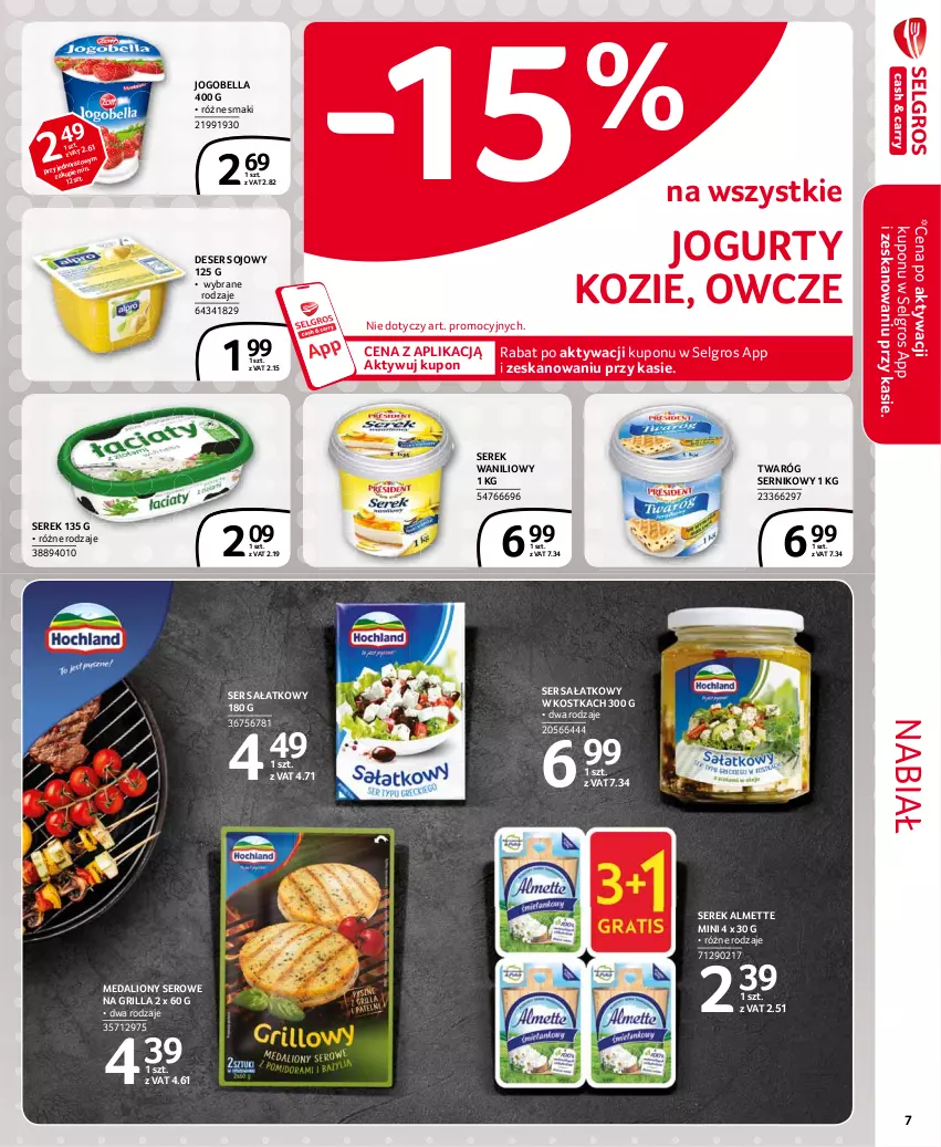 Gazetka promocyjna Selgros - Extra Oferta - ważna 01.05 do 31.05.2021 - strona 7 - produkty: Almette, Bell, Bella, Deser, Grill, Jogobella, Jogurt, LG, Lion, Sałat, Ser, Serek, Twaróg