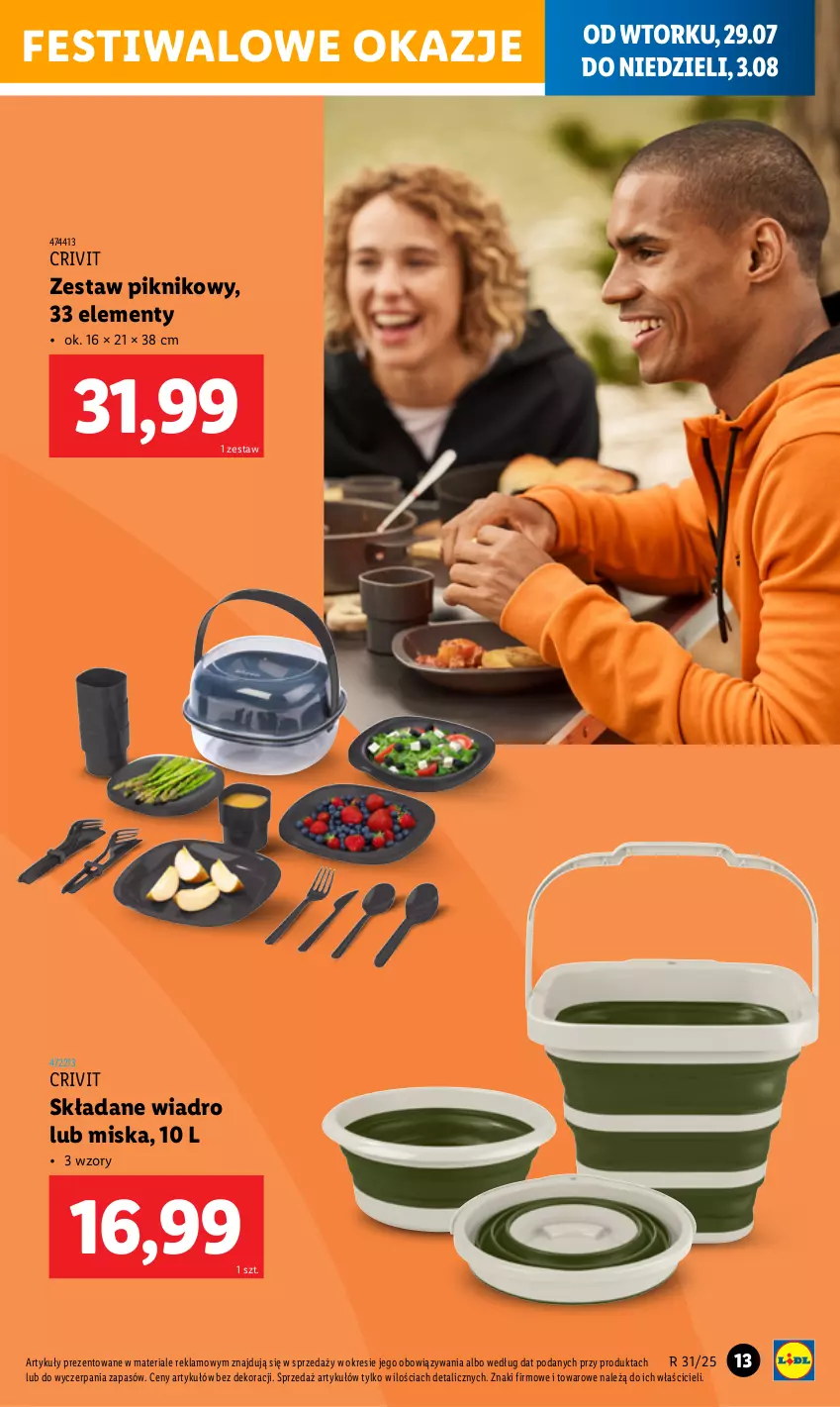 Gazetka promocyjna Lidl - GAZETKA - ważna 29.07 do 04.08.2025 - strona 13 - produkty: Miska, Wiadro