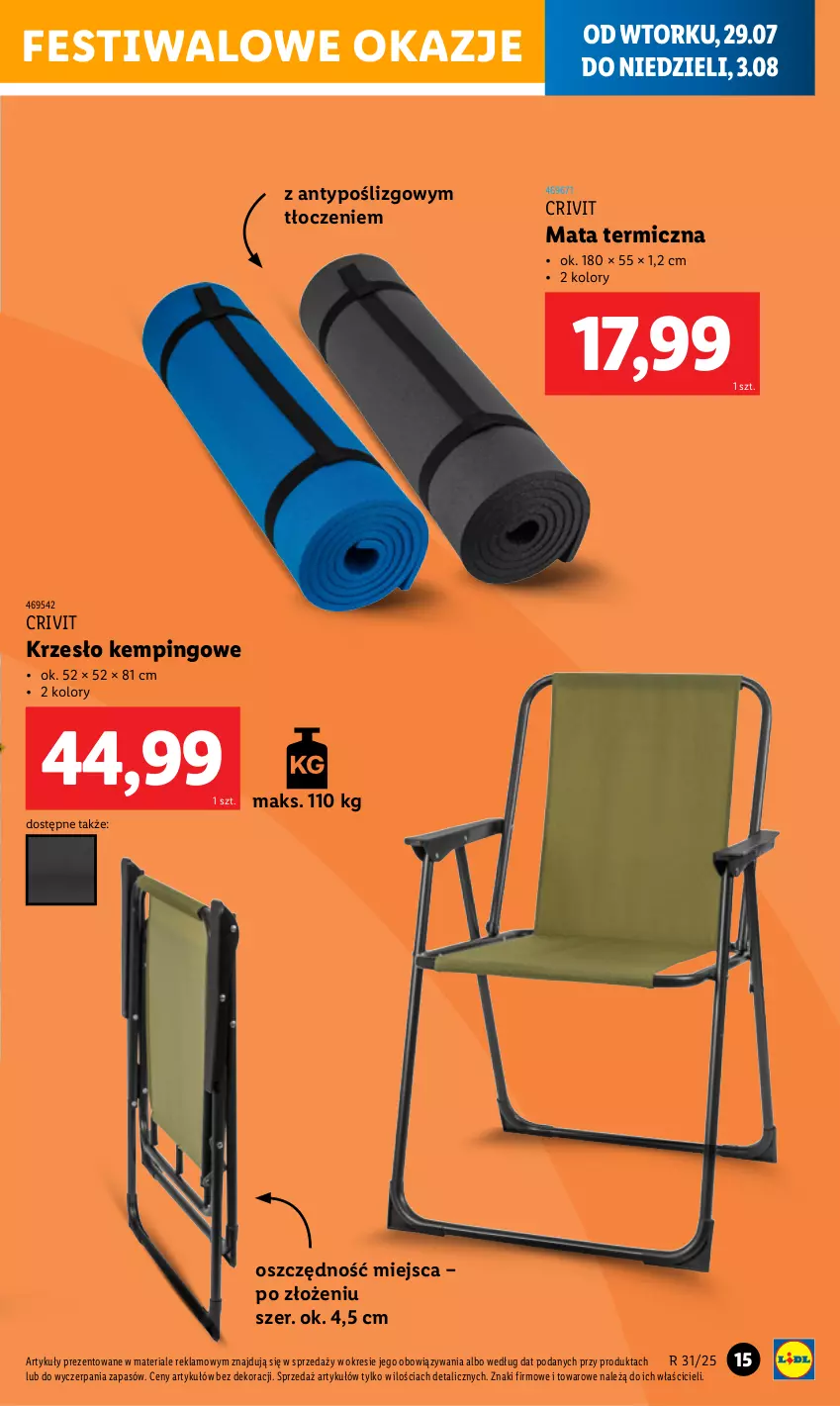 Gazetka promocyjna Lidl - GAZETKA - ważna 29.07 do 04.08.2025 - strona 15 - produkty: Krzesło