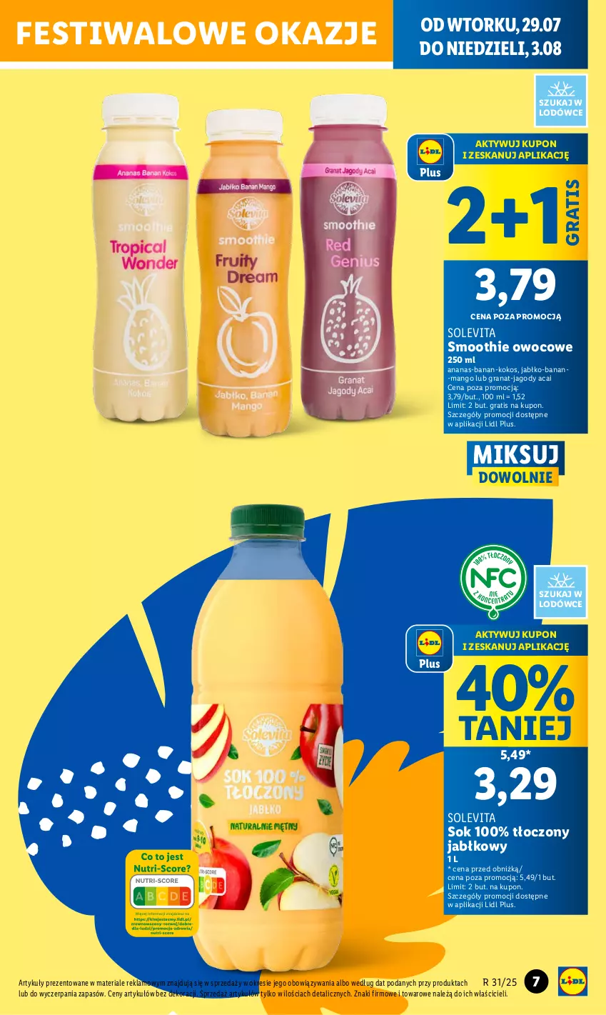 Gazetka promocyjna Lidl - GAZETKA - ważna 29.07 do 04.08.2025 - strona 7 - produkty: Ananas, Gra, Granat, Jagody, Kokos, Mango, Smoothie, Sok