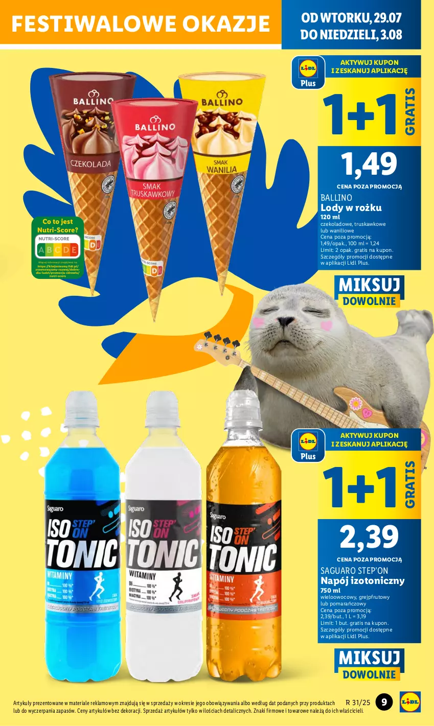 Gazetka promocyjna Lidl - GAZETKA - ważna 29.07 do 04.08.2025 - strona 9 - produkty: Gra, Grejpfrut, Lody, Napój, Napój izotoniczny