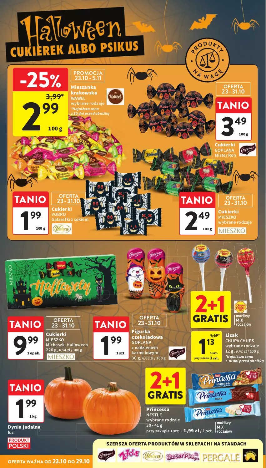 Gazetka promocyjna Intermarche - Gazetka promocyjna - ważna 23.10 do 29.10.2025 - strona 6 - produkty: Chupa Chups, Cukier, Cukierki, Gala, Galaretki, Goplana, Gra, LANA, Nestlé, Princessa, Sok, Wawel