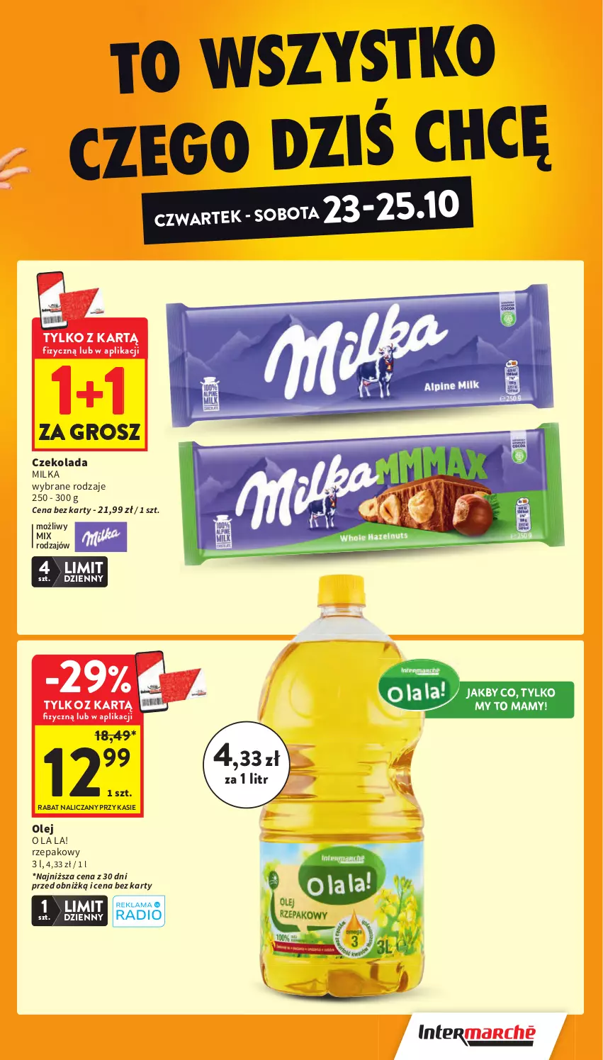Gazetka promocyjna Intermarche - Gazetka promocyjna - ważna 23.10 do 29.10.2025 - strona 9 - produkty: Czekolada, Milka, Olej