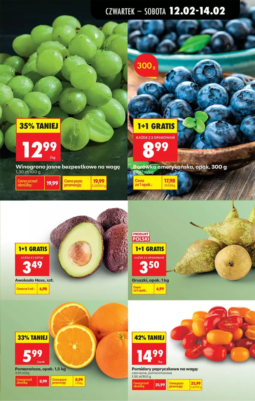 Gazetka promocyjna Biedronka - Gazetka - ważna 12.02 do 19.02.2026 - strona 35 - produkty: Gra, Gruszki, Pomarańcze, Pomidory, Wino
