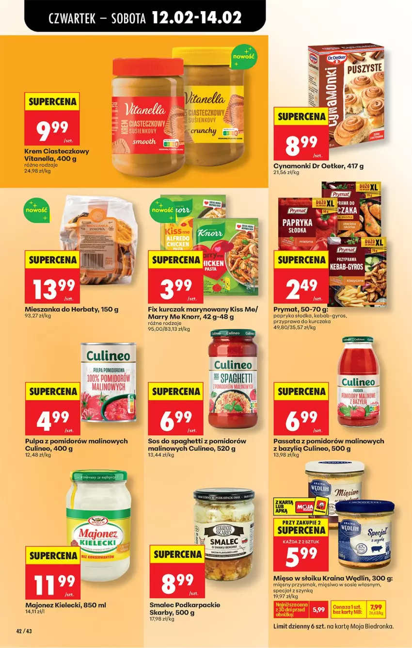 Gazetka promocyjna Biedronka - Gazetka - ważna 12.02 do 19.02.2026 - strona 56 - produkty: AEG, Bazyl, Beko, Fa, Gyros, Karp, Kebab, Knorr, Kurczak, Majonez, Mięso, Mięso w słoiku, Papryka, Pomidory, Prymat, Pulpa pomidorowa, Smalec, Sos, Spaghetti