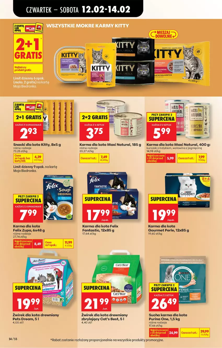 Gazetka promocyjna Biedronka - Gazetka - ważna 12.02 do 19.02.2026 - strona 72 - produkty: Cat's Best, Fa, Fanta, Felix, Gala, Gin, Gra, Gry, Kurczak, Noż, Por, Pur, Purina, Sucha karma, Wołowina, Zupa