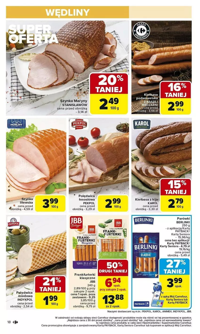 Gazetka promocyjna Carrefour - ważna 03.02 do 08.02.2025 - strona 10 - produkty: Berlinki, Frankfurterki, Kiełbasa, Parówki, Pekpol, Polędwica, Ser, Sos