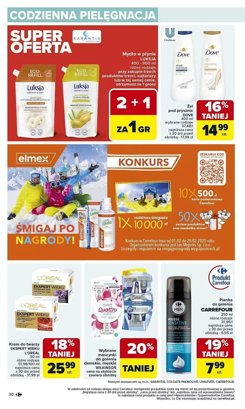 Gazetka promocyjna Carrefour - ważna 03.02 do 08.02.2025 - strona 24 - produkty: Colgate, Dove, Gra, Krem do twarzy, LG, Luksja, Mydło, Mydło w płynie, Palmolive