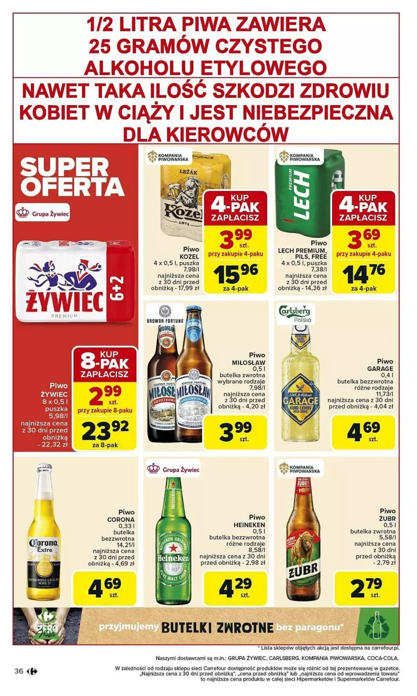 Gazetka promocyjna Carrefour - ważna 03.02 do 08.02.2025 - strona 30 - produkty: Carlsberg, Coca-Cola, Gra, Heineken, Kozel, Piec, Piwa, Piwo