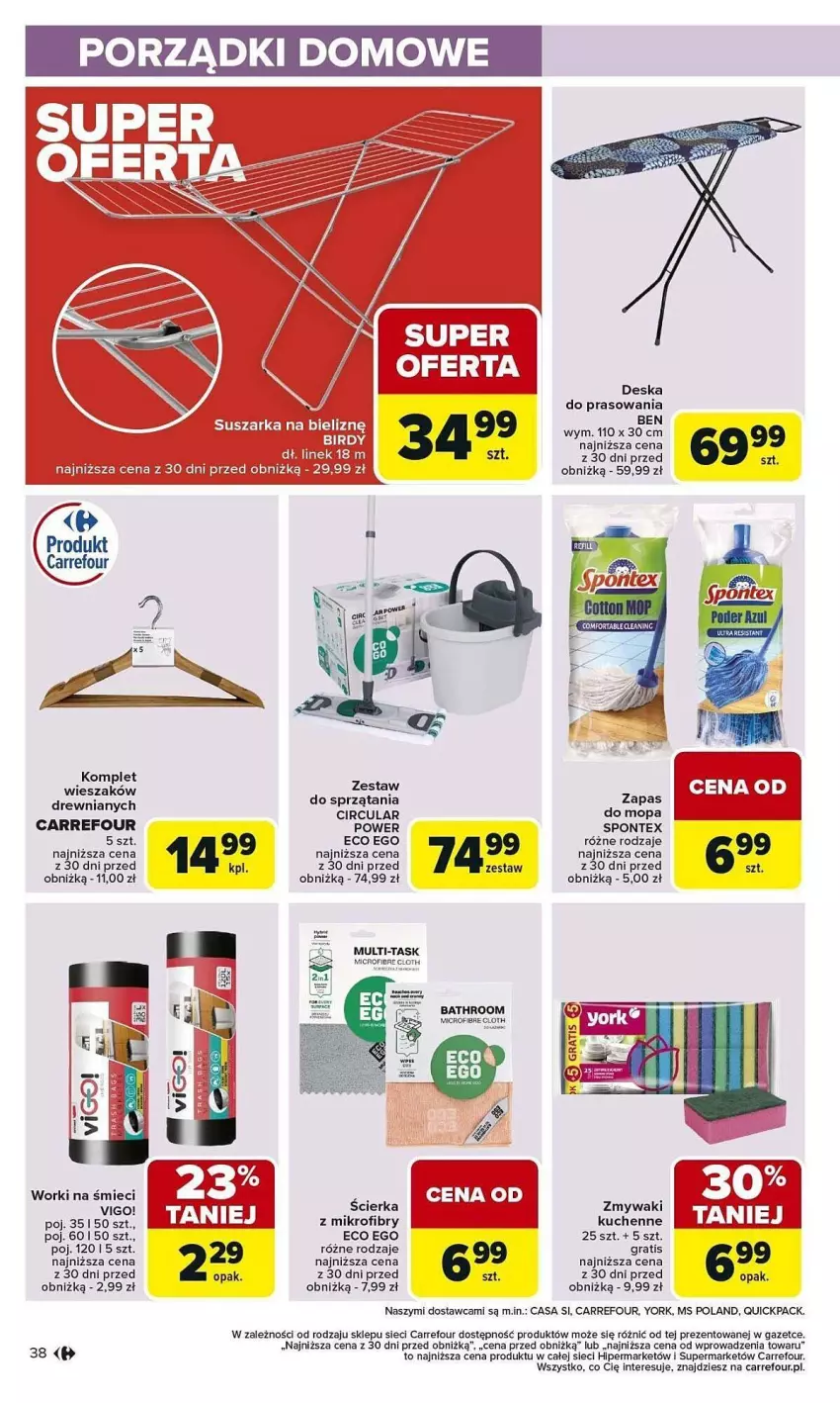 Gazetka promocyjna Carrefour - ważna 03.02 do 08.02.2025 - strona 32 - produkty: Deska do prasowania, Por, Wieszak, Worki na śmiec, Worki na śmieci