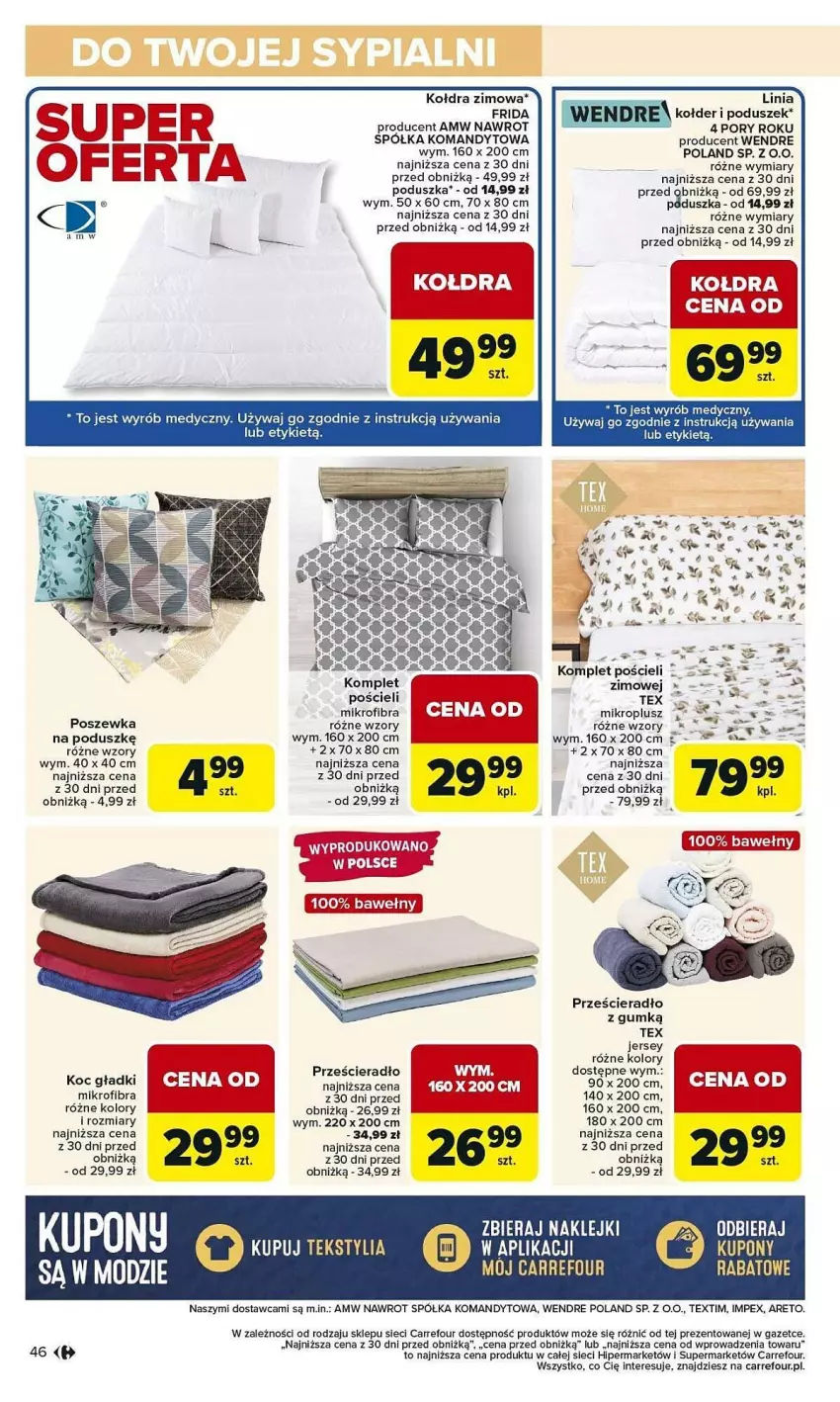 Gazetka promocyjna Carrefour - ważna 03.02 do 08.02.2025 - strona 41 - produkty: Klej, Koc, Kołdra, Komplet pościeli, LG, Poduszka, Półka, Por, Pościel, Poszewka, Prześcieradło
