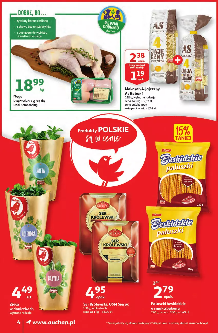 Gazetka promocyjna Auchan - Wiosenne okazje są w cenie Supermarkety - ważna 28.04 do 04.05.2022 - strona 4 - produkty: Babuni, Jaja, Kurczak, Makaron