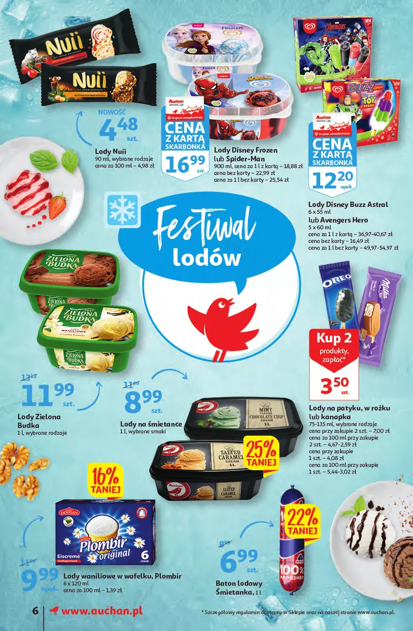 Gazetka promocyjna Auchan - Wiosenne okazje są w cenie Supermarkety - ważna 28.04 do 04.05.2022 - strona 6 - produkty: Avengers, Baton, Disney, Fa, Frozen, Lody