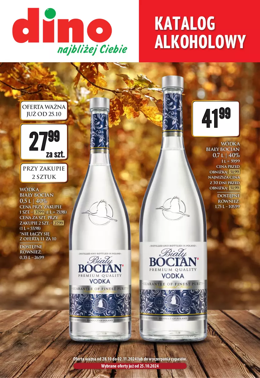 Gazetka promocyjna Dino - Katalog alkoholowy / listopad 2024 - ważna 28.10 do 02.11.2024 - strona 1 - produkty: Biały Bocian, Wódka