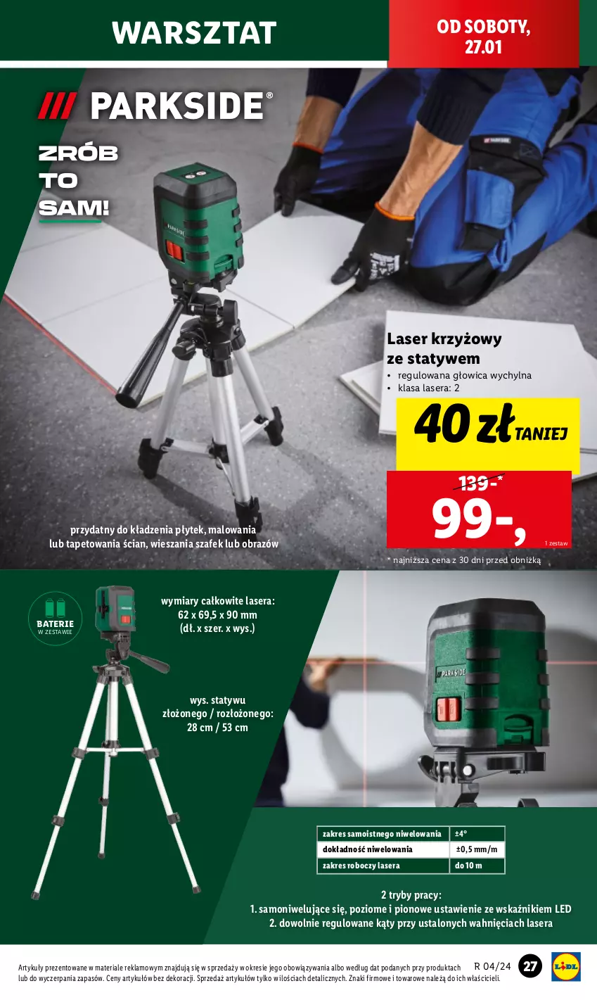 Gazetka promocyjna Lidl - GAZETKA - ważna 22.01 do 27.01.2024 - strona 33 - produkty: Laser krzyżowy, Obraz, Ser