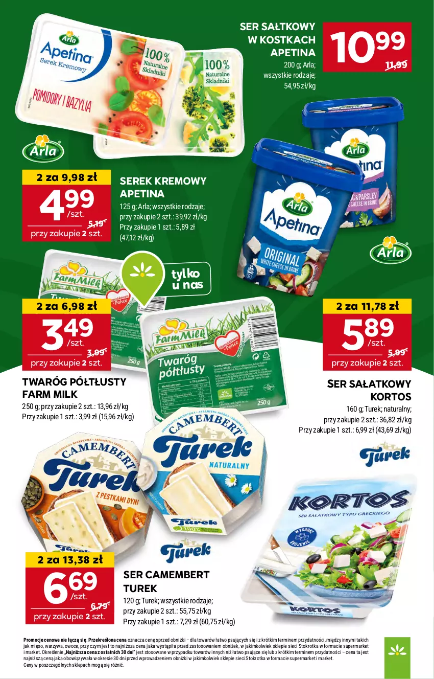Gazetka promocyjna Stokrotka - Supermarket - ważna 05.06 do 11.06.2025 - strona 12 - produkty: Camembert, Fa, Farm Milk, Mięso, Owoce, Sałat, Ser, Serek, Twaróg, Twaróg półtłusty, Warzywa