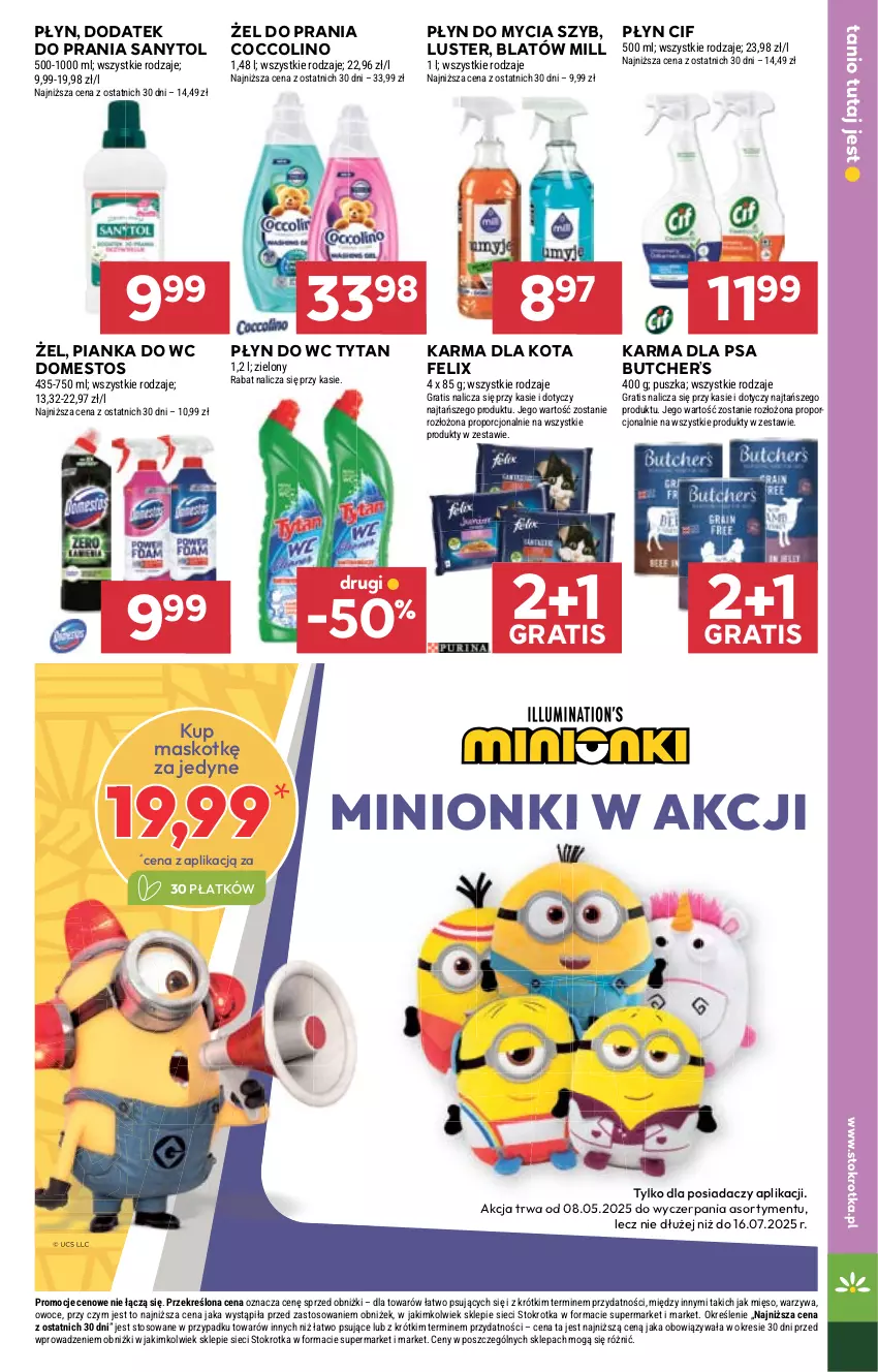 Gazetka promocyjna Stokrotka - Supermarket - ważna 05.06 do 11.06.2025 - strona 23 - produkty: Cif, Coccolino, Domestos, Felix, Gra, Mięso, Owoce, Płyn do mycia, Płyn do wc, Por, Sanytol, Tytan, Warzywa