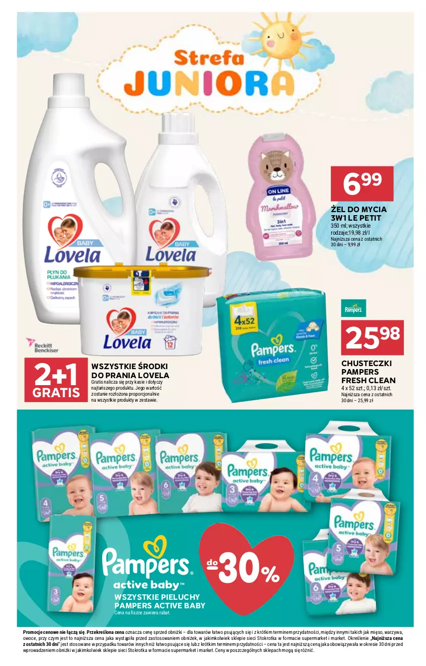 Gazetka promocyjna Stokrotka - Supermarket - ważna 05.06 do 11.06.2025 - strona 27 - produkty: Chusteczki, Gra, Lovela, Mięso, Owoce, Pampers, Pieluchy, Por, Warzywa