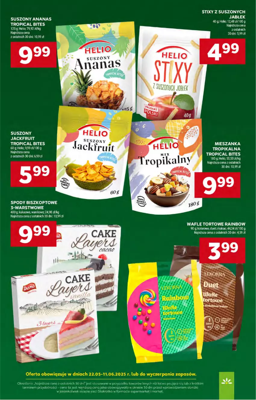 Gazetka promocyjna Stokrotka - Supermarket - ważna 05.06 do 11.06.2025 - strona 30 - produkty: Ananas, Helio, Tropical, Wafle, Wafle tortowe