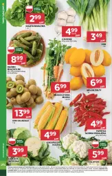 Gazetka promocyjna Stokrotka - Supermarket - Gazetka - ważna od 11.06 do 11.06.2025 - strona 6 - produkty: Kalafior, Warzywa, Por, Papryka słodka, Sałata masłowa, Papryka, Czosnek, Kiwi, Siatka, Sałat, Owoce, Masło, Melon, Mięso, Kukurydza