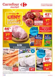 Gazetka promocyjna Carrefour - Gazetka Market - Gazetka - ważna od 15.03 do 15.03.2021 - strona 1 - produkty: Polędwica, Glazura, Sos, Sok, Ser, Inka, Sokołów, Parówki, Pstrąg, Mintaj, Dorsz, Lazur, Berlinki, Jabłka