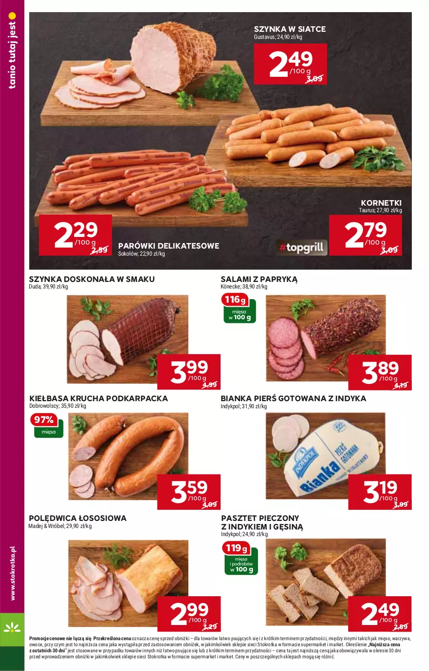 Gazetka promocyjna Stokrotka - Market - ważna 16.05 do 22.05.2024 - strona 8 - produkty: Bianka, HP, Karp, Kiełbasa, Kiełbasa krucha, Parówki, Pasztet, Piec, Polędwica, Salami, Salami z papryką, Sos, Szynka