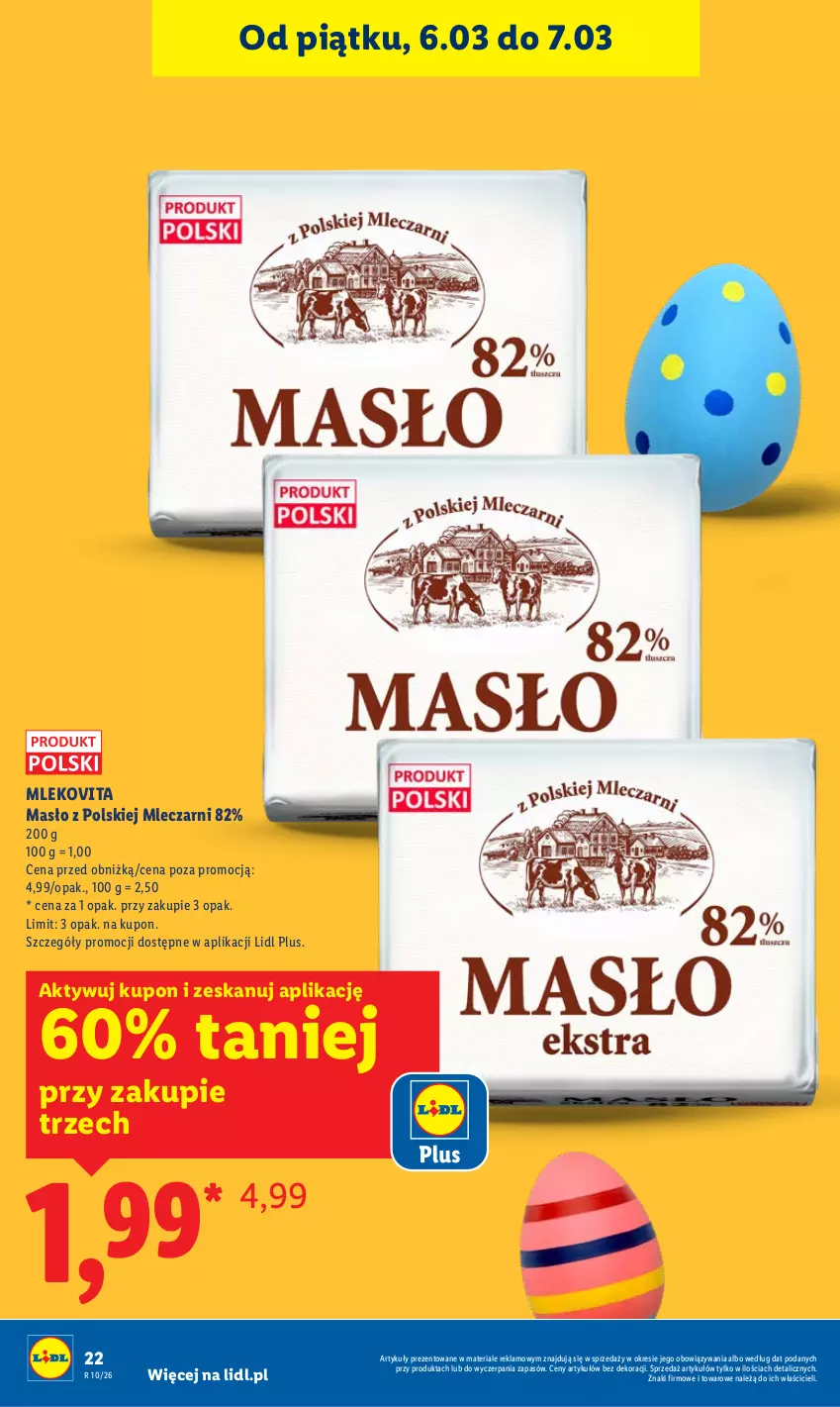 Gazetka promocyjna Lidl - GAZETKA - ważna 05.03 do 07.03.2026 - strona 22 - produkty: Masło, Mleko, Mlekovita