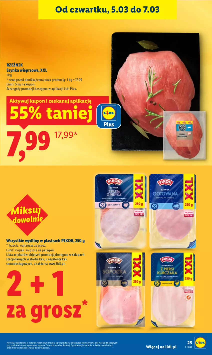 Gazetka promocyjna Lidl - GAZETKA - ważna 05.03 do 07.03.2026 - strona 25 - produkty: PIKOK, Szynka, Szynka wieprzowa
