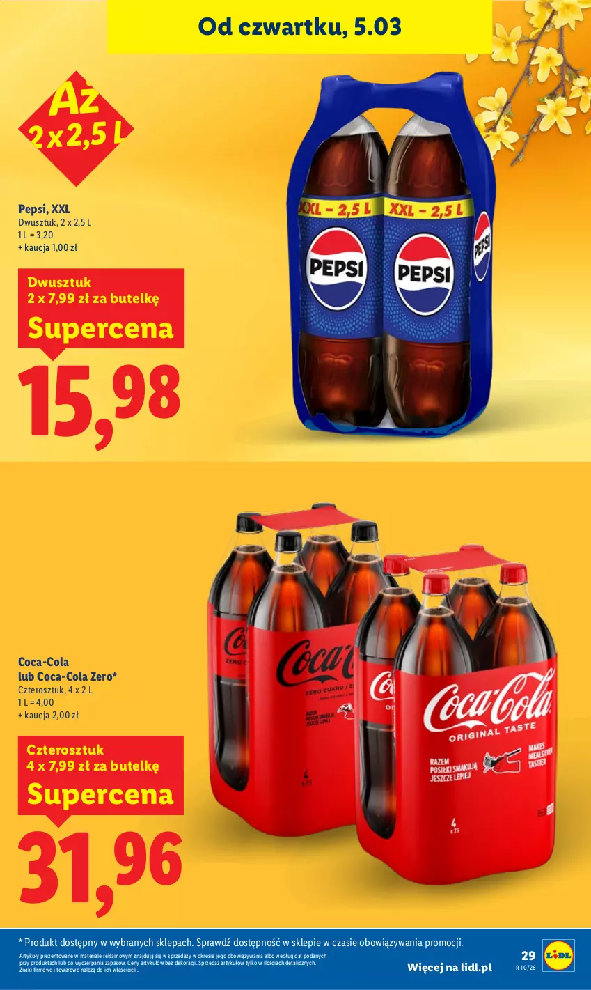 Gazetka promocyjna Lidl - GAZETKA - ważna 05.03 do 07.03.2026 - strona 29 - produkty: Coca-Cola, Pepsi