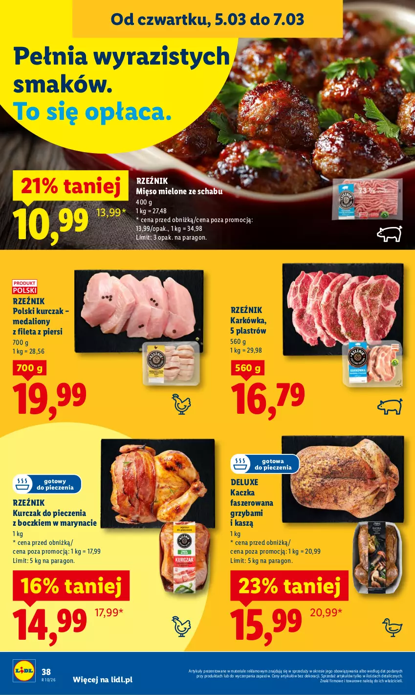 Gazetka promocyjna Lidl - GAZETKA - ważna 05.03 do 07.03.2026 - strona 40 - produkty: Fa, Kaczka, Kaczka faszerowana, Kurczak, Lion, Mięso, Mięso mielone, Piec