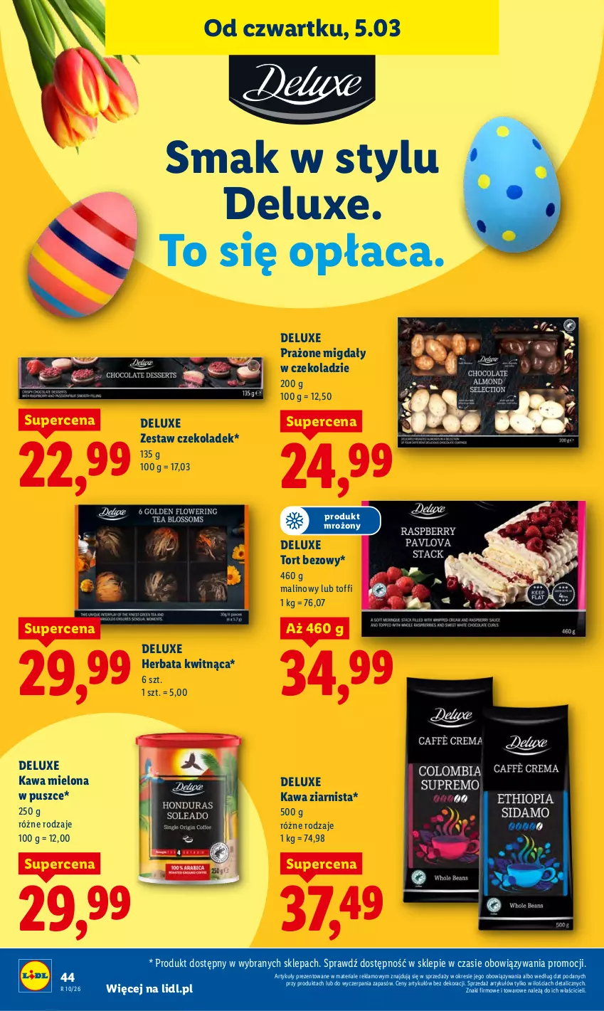Gazetka promocyjna Lidl - GAZETKA - ważna 05.03 do 07.03.2026 - strona 46 - produkty: Herbata, Kawa, Kawa mielona, Kawa ziarnista, Migdały, Migdały w czekoladzie