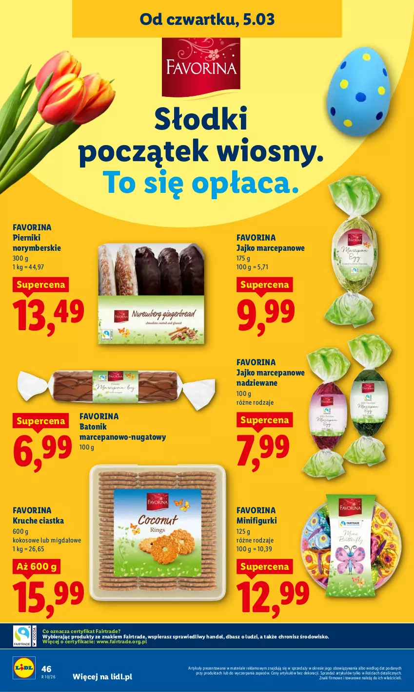 Gazetka promocyjna Lidl - GAZETKA - ważna 05.03 do 07.03.2026 - strona 48 - produkty: Baton, Ciastka, Fa, Kokos, Piernik, Tonik