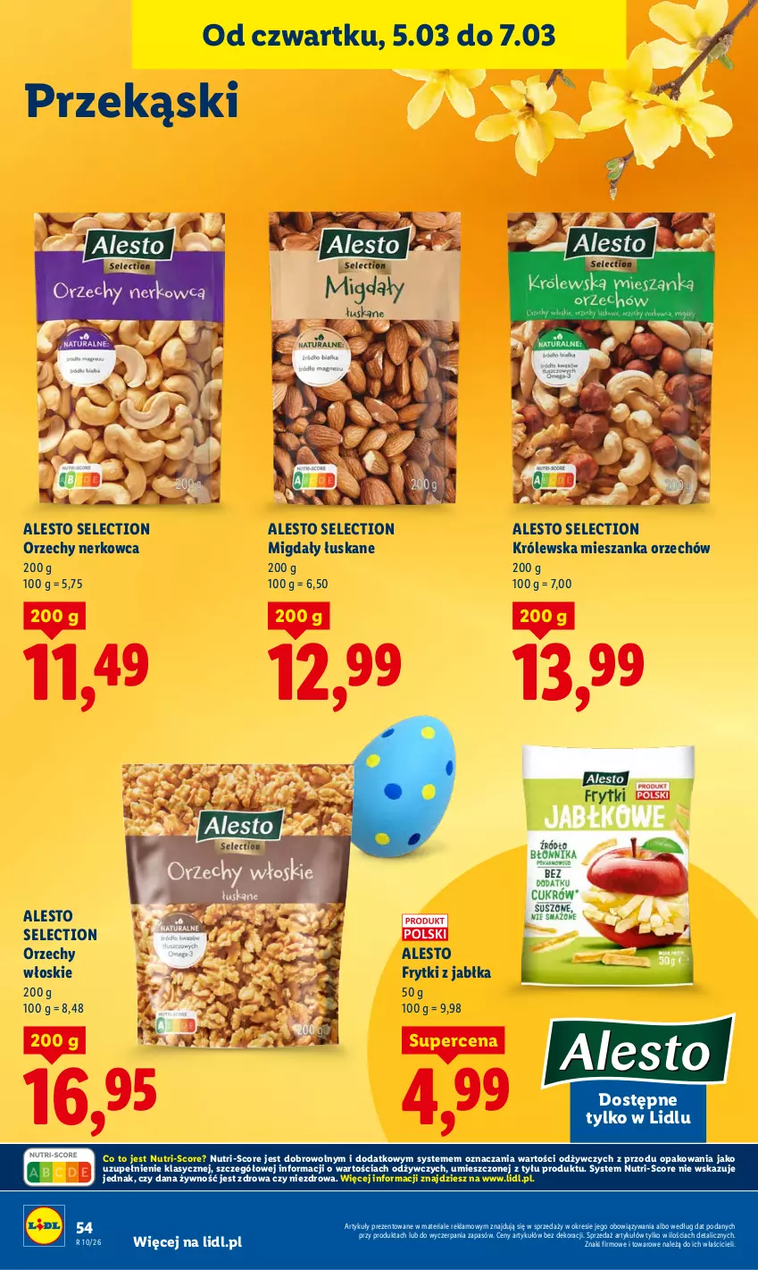 Gazetka promocyjna Lidl - GAZETKA - ważna 05.03 do 07.03.2026 - strona 56 - produkty: Frytki, Jabłka, Migdały, Migdały łuskane, Orzechy włoskie