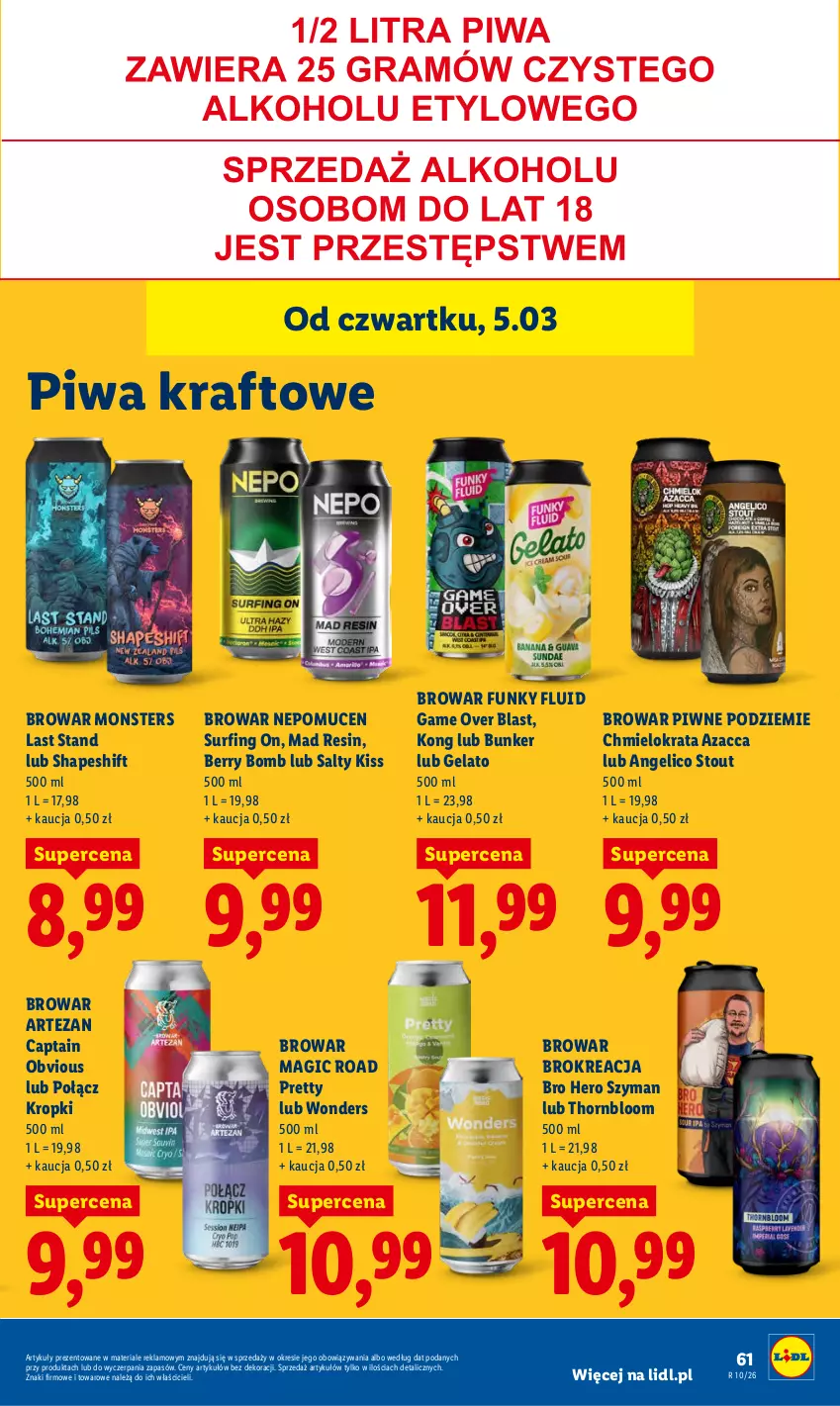 Gazetka promocyjna Lidl - GAZETKA - ważna 05.03 do 07.03.2026 - strona 63 - produkty: Piwa, Surf