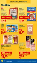 Gazetka promocyjna Lidl - GAZETKA - Gazetka - ważna od 07.03 do 07.03.2026 - strona 42 - produkty: Kurczak, Pur, Parówki, Parówki z szynki, Szynka, PIKOK, Morliny, Boczek, Frankfurterki, Kabanos, Kiełbasa, Kiełbasa śląska