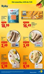 Gazetka promocyjna Lidl - GAZETKA - Gazetka - ważna od 07.03 do 07.03.2026 - strona 45 - produkty: Halibut, Frosta, Por, Miruna, Paluszki rybne, Tusz, Dorsz