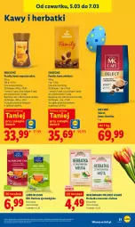 Gazetka promocyjna Lidl - GAZETKA - Gazetka - ważna od 07.03 do 07.03.2026 - strona 55 - produkty: Torebka, Kawa rozpuszczalna, Kawa ziarnista, Kawa mielona, Kawa, Herbata, Fa