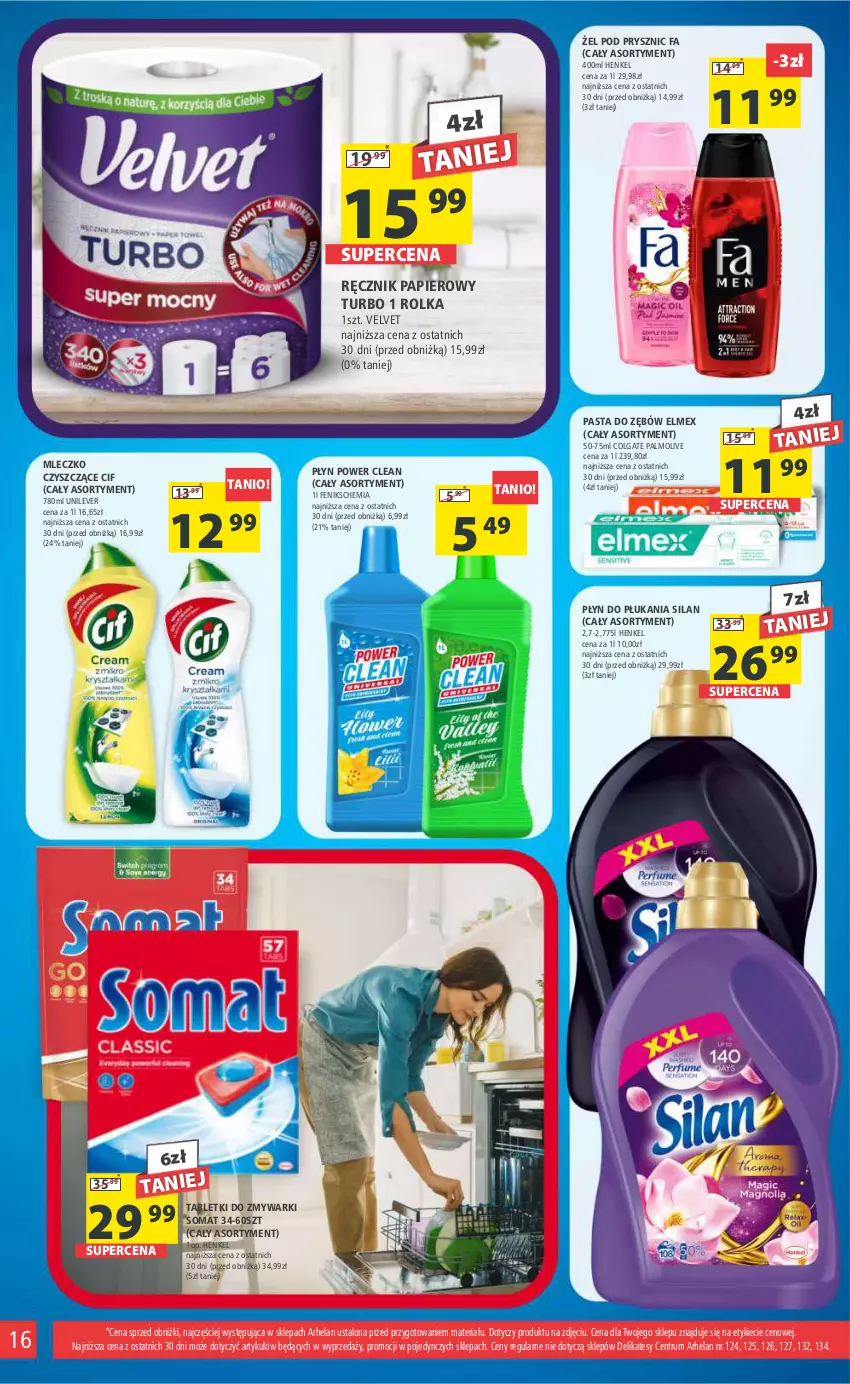 Gazetka promocyjna Arhelan - Gazetka - ważna 03.11 do 12.11.2023 - strona 16 - produkty: Cif, Colgate, Elmex, Fa, LG, Mleczko, Palmolive, Papier, Pasta do zębów, Płyn do płukania, Ręcznik, Rum, Silan, Somat, Tablet, Tabletki do zmywarki, Velvet, Zmywarki