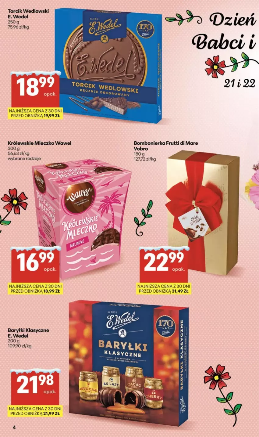 Gazetka promocyjna Delikatesy Centrum - Franczyza DC03 Czwartek - ważna 15.01 do 21.01.2026 - strona 4 - produkty: Baryłki, E. Wedel, Królewski, Królewskie Mleczko, Mleczko, Wawel